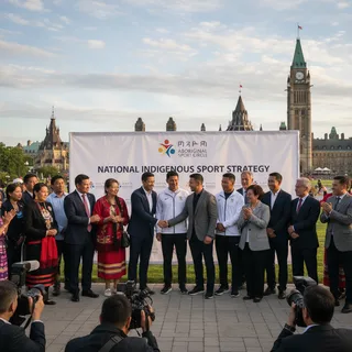 Indigenous leaders and athletes gathered at the launch of the National Indigenous Sport Strategy in Ottawa.
