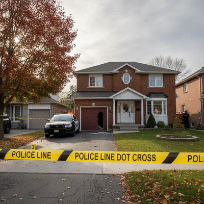 Crime scene in a realistic setting with natural lighting, no people or text.