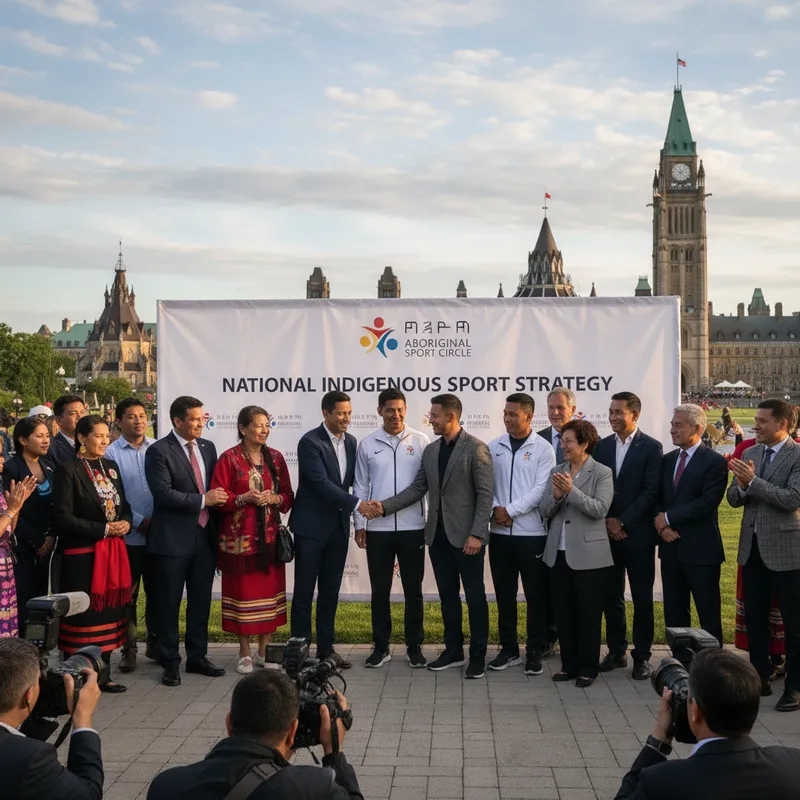 Indigenous leaders and athletes gathered at the launch of the National Indigenous Sport Strategy in Ottawa.