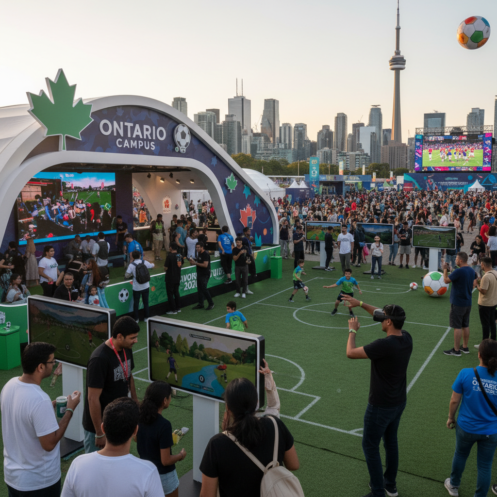 Ontario Campus at FIFA Fan Festival in Toronto offers interactive experiences during the 2026 World Cup.